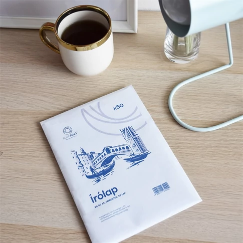 Bluering® írólap A5, famentes papírból, 50 lap, 20-50 jelöléssel, tiszta fehér felülettel