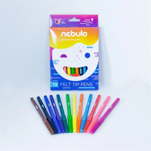 Nebulo 12 színű vízbázisú rostirón – kreatív rajzeszköz készlet gyerekeknek és felnőtteknek