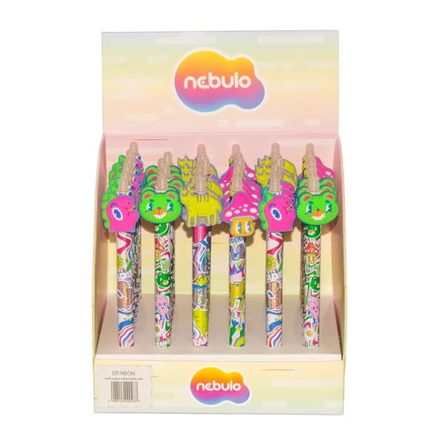 Zseléstoll radírozható, nyomógombos, mushroom forest, 36 db/display Nebulo