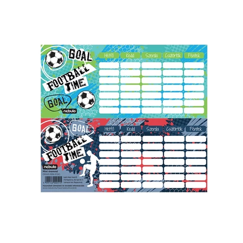 Órarend egylapos Foci, 25 db/csomag, Nebulo