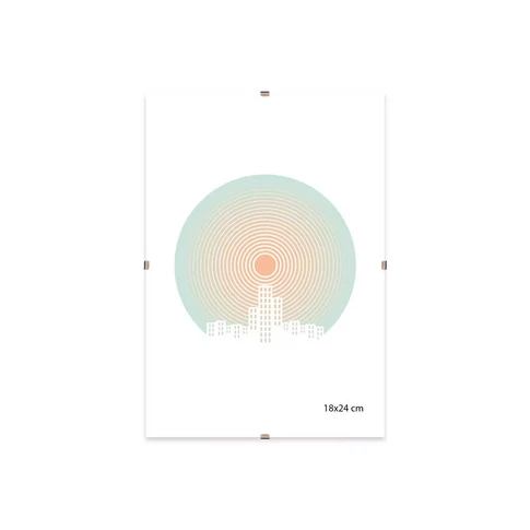 Képkeret, klipes, üveggel, 18x24 cm