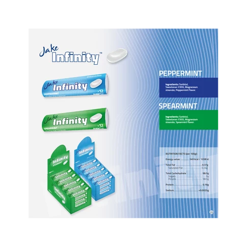 Cukorka mentolos, JAKE Infinity 12db/csomag