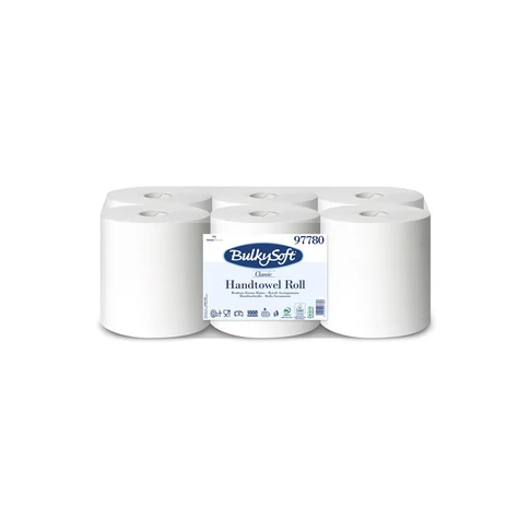 Ipari törlő 2 rétegű 250 m/tekercs 100 % cellulóz 6 tekercs/karton BulkySoft_97780 hófehér