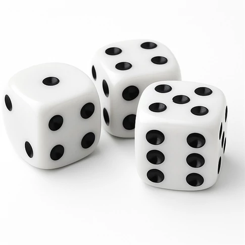 Dobókocka 15x15mm, műanyag, 3db/csomag, Nebulo