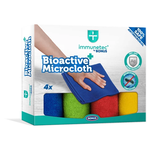 Mikroszálas törlőkendő csomag 32 x 32 cm Immunetec BioActive 4 db/csomag