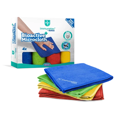 Törlőkendő mikroszálas 32 x 32 cm Immunetec BioActive 4 db/csomag Bonus_B785