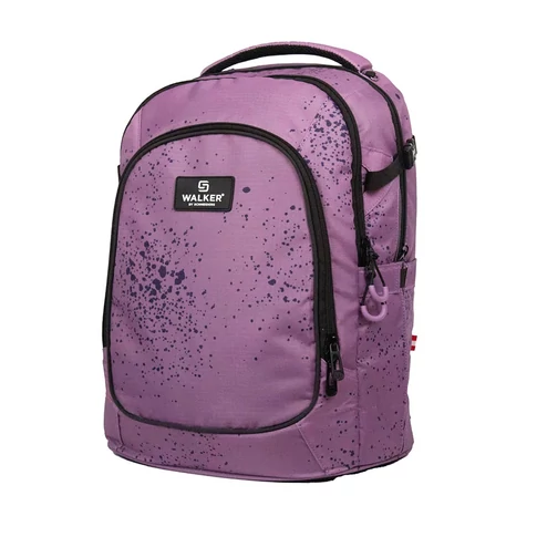 Purple Splash by Walker lányos ergonómiai iskolatáska látványos lila mintával, kényelmes kialakítással stílusos iskolai mindennapokhoz