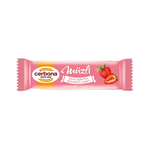 Müzliszelet 20 g, CERBONA, epres-joghurtos