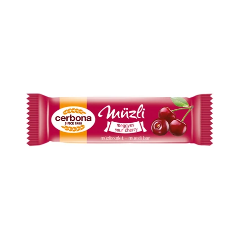 Müzliszelet 20 g, CERBONA, meggyes