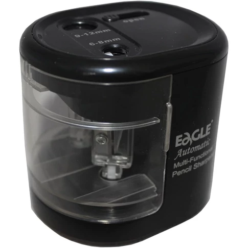 Eagle EG5161 elektromos asztali hegyező fekete – 2 lyukú kialakítás, elemmel és USB adapterrel is működtethető