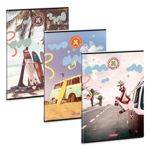 Füzet iskolai A4, 40lap, vonalas Ars Una CALIFORNIA LIFESTYLE 10db/csomag