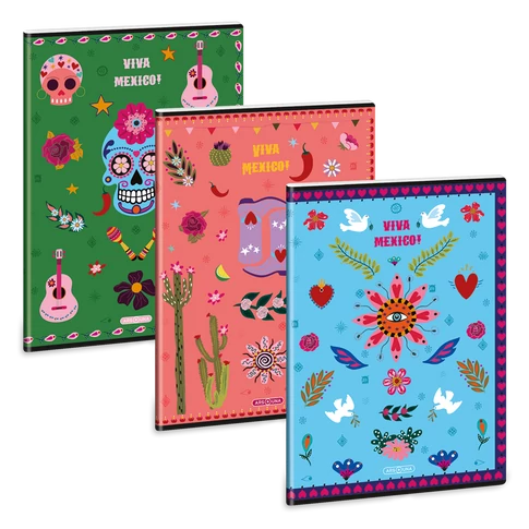 Füzet iskolai A4, 40lap, vonalas Ars Una VIVA MEXICO 10db/csomag