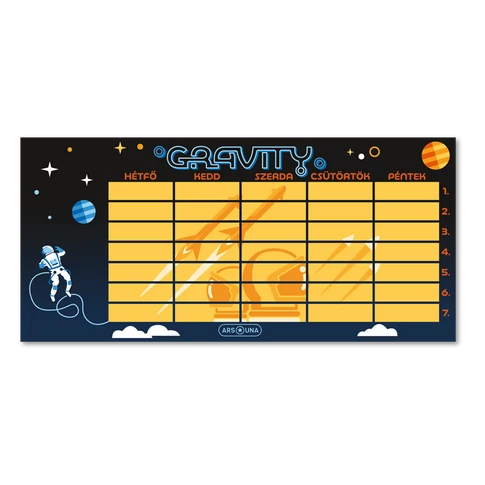 Órarend egylapos fiús, Ars Una GRAVITY 25db/csomag