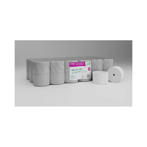 Toalettpapír 2 rétegű közületi Mini Duo 101,5 m/tekercs duda nélküli 36 tekercs/karton Tubeless hófehér