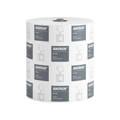 Kéztörlő 2 rétegű tekercses átmérő: 19 cm perforáció 6 tekercs/karton System Katrin_97449 fehér