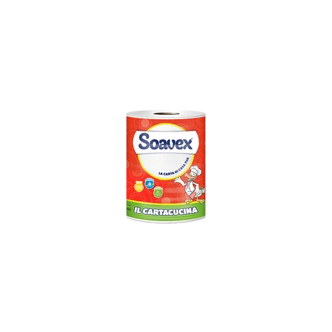 2 rétegű háztartási papírtörlő, 1 tekercs/csomag, 132 lapos Soavex Il Cartacucina_Paperdi konyhai és háztartási felhasználásra