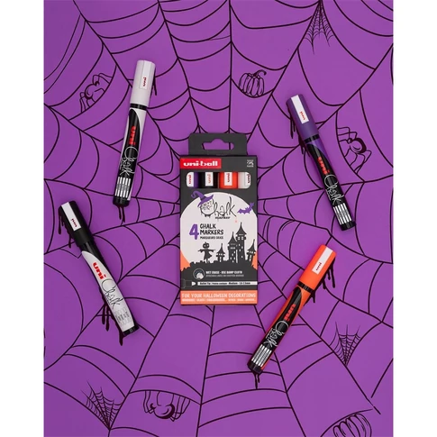 Krétamarker folyékony 1,8-2,5mm Uni-Posca PWE-5M 4 db-os Halloween készlet