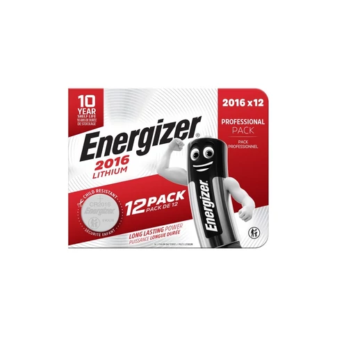 Elem gombelem CR2016 lítium 12 db/csomag, Energizer