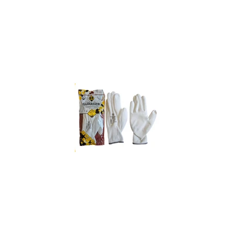 Védőkesztyű precíziós PU mártott tenyérrel L-es méret Guarder fehér