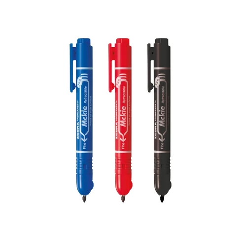 Alkoholos marker 1,3 mm, nyomógombos, Zebra Mckie Retractable írásszín kék