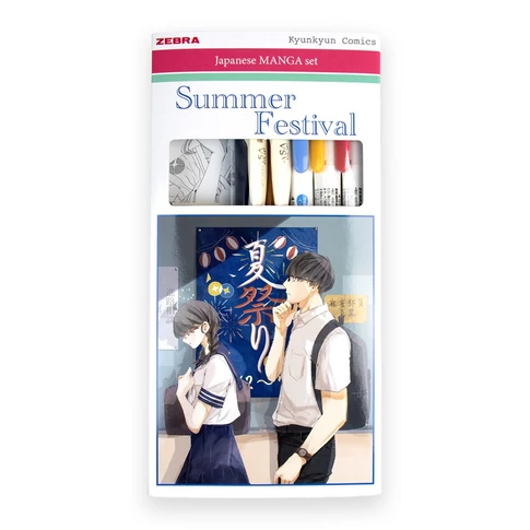 Írószer készlet, Zebra Manga Set, Summer Festival, 5 darabos