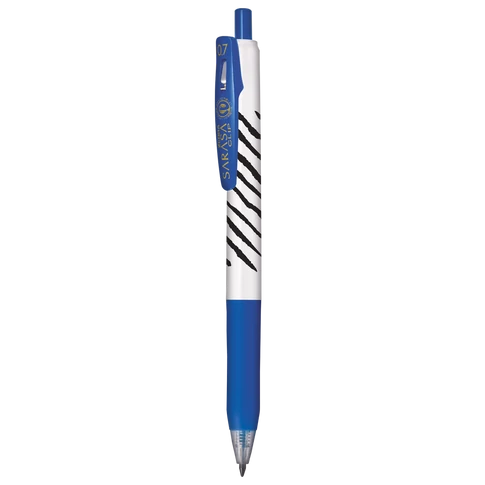 Zseléstoll 0,7 mm csíkos test, Zebra Sarasa Clip, kék