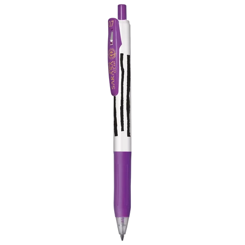 Zseléstoll 0,7 mm csíkos test, Zebra Sarasa Clip, lila