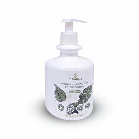 Folyékony krémszappan és tusfürdő 470 g Cleanne_Sensitive Natúr