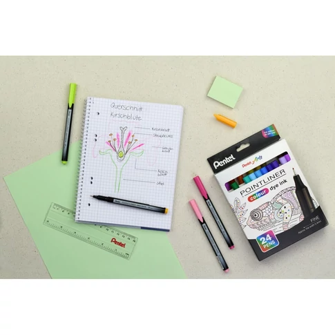 Rostirón, tűfilc 0,4mm, Pentel Pointliner tengerkék