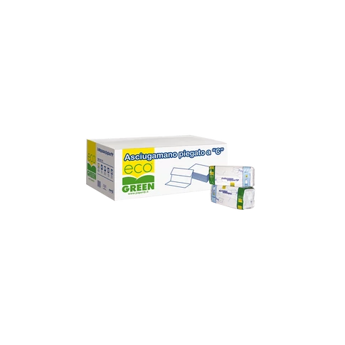 Kéztörlő 1 rétegű C hajtogatású újrahasznosított 150 lap/csomag 24 csomag/karton Paperdi ecogreen_AC.351/C fehér