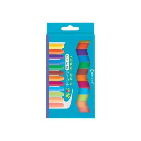 Táblakréta szögletes 12 db/doboz, Connect 12 klf szín