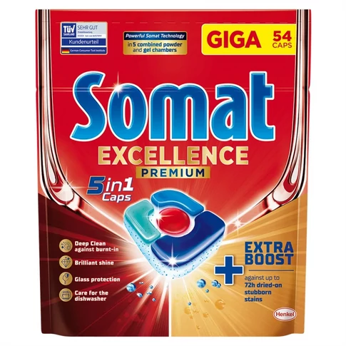 Mosogatógép tabletta 54 db/doboz 5 in 1 Somat Excellence