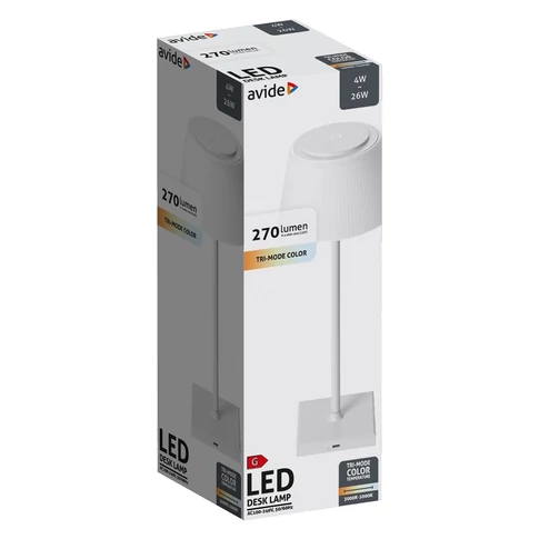 Asztali LED lámpa, USB, 4W, 4000K, AVIDE, fehér