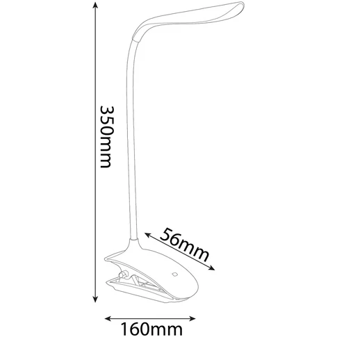 Asztali lámpa LED, AVIDE Csiptethető, 1,5W, 6400K, fehér