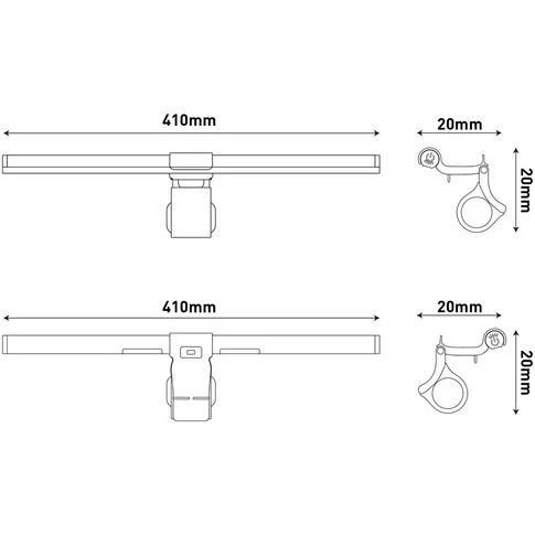 Monitor lámpa LED, AVIDE USB, 5W, fekete