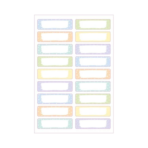 Etikett ruhacímke iskolai, 45 x 13 mm 36 címke/2 ív, Avery pasztell