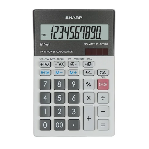 Számológép asztali 10 számjegyes Sharp ELM711PGGY fehér