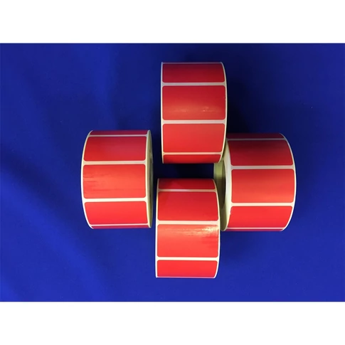 Etikett thermo 25x45mm, tekercses 1000 címke/tekercs piros