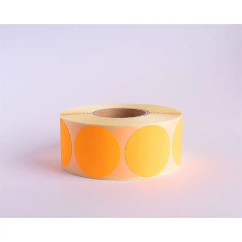 Etikett címke, 38mm körcímke tekercses 1000 db/tekercs fluo narancs