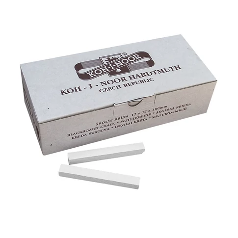 Koh-I-Noor ED100 fehér szögletes táblakréta, 100 darabos kiszerelés, tantermekhez és otthoni használathoz