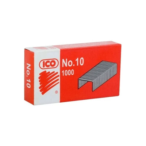 Tűzőkapocs No.10 ICO, piros dobozos - kis kapocs papírok stabil összetűzéséhez