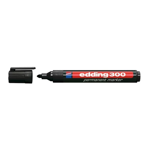 Edding 300 alkoholos marker, 1,5–3 mm kerek hegy, fekete tinta, víz- és kopásálló