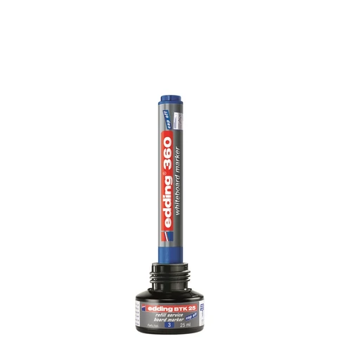 Edding 360 fekete fehértábla marker 1,5–3 mm-es kerek heggyel prezentációkhoz és oktatáshoz