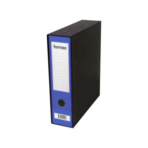 Kék Fornax Prestige A4 tokos iratrendező 8 cm gerincvastagsággal, iratok, számlák és fontos dokumentumok biztonságos, zárt tárolásához irodai és otthoni használatra