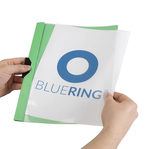 Gyorsfűző klip mappa A4 műanyag 30 laphoz fém klippes zöld BLUERING