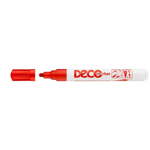 ICO piros lakkmarker (decomarker) – 2–4 mm – kerek hegy – festékmarker feliratozáshoz és dekorációhoz