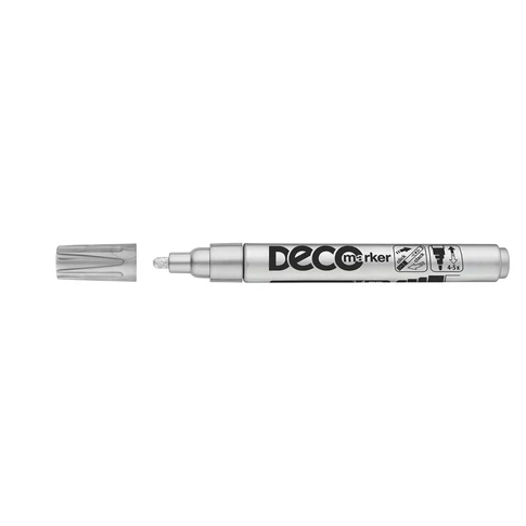 ICO Decomarker ezüst lakkmarker 2-4 mm kerek hegy permanent fedő festék