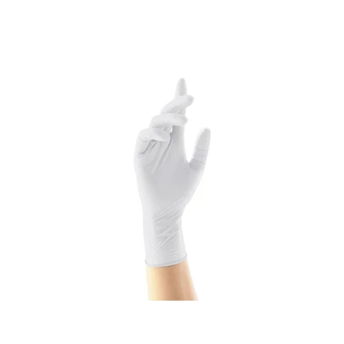 XL méretű púderes latex gumikesztyű GMT Super Gloves fehér színben 100 darabos csomagban