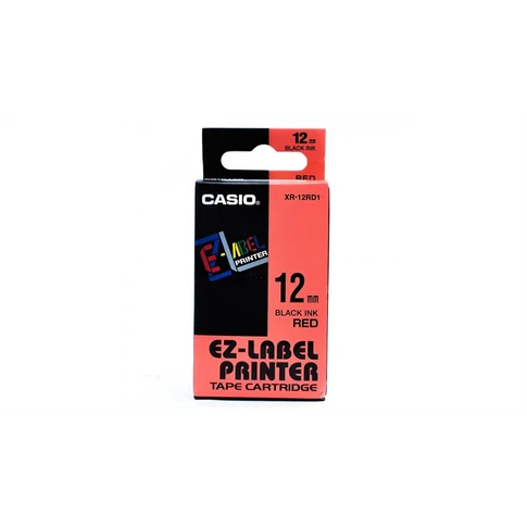 Feliratozógép szalag XR-12RD1 9mmx8m Casio piros/fekete
