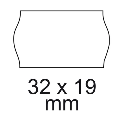 Árazószalag 32x19mm, stancolt 10 tekercs/csomag, fehér
